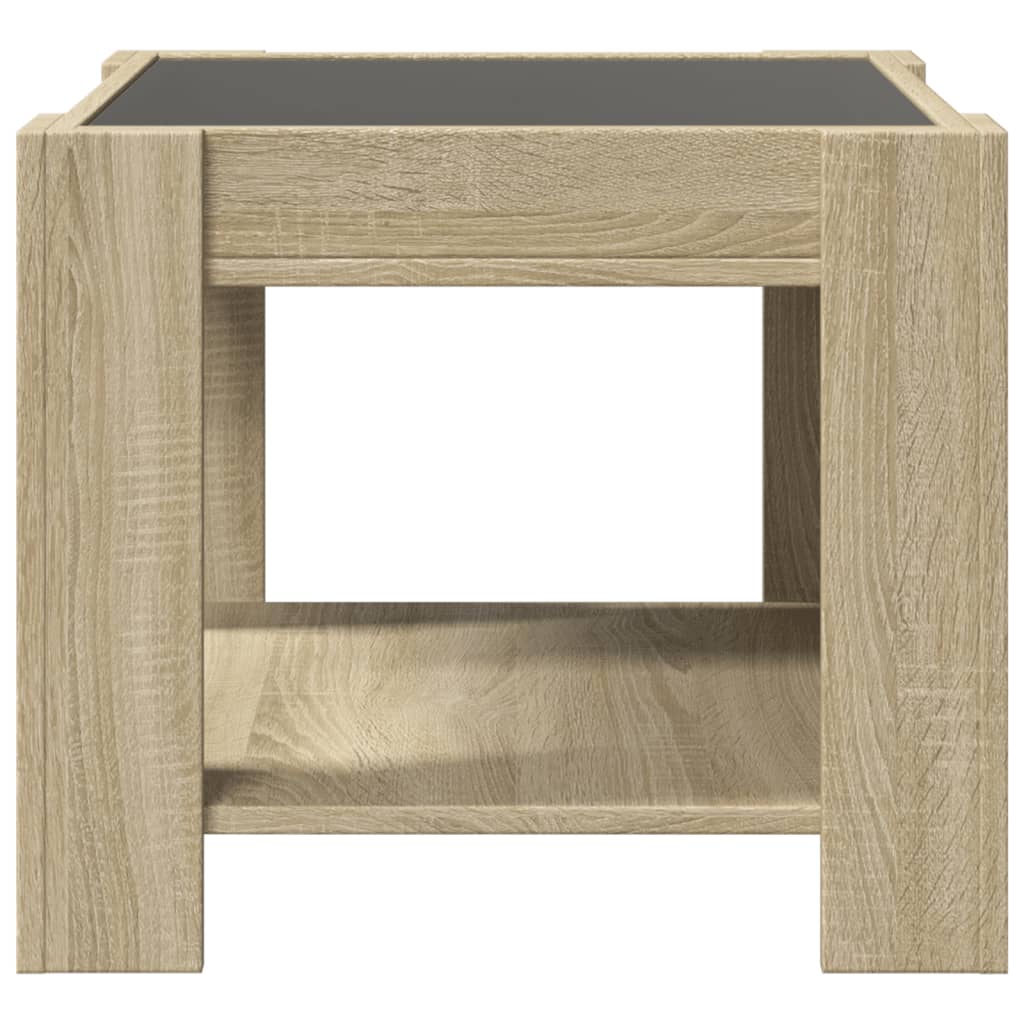 Salongbord Med Led Sonoma Eik 53X53X45 Cm Konstruert Tre