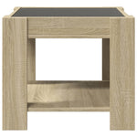 Salongbord Med Led Sonoma Eik 53X53X45 Cm Konstruert Tre