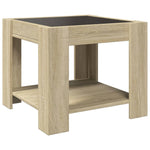 Salongbord Med Led Sonoma Eik 53X53X45 Cm Konstruert Tre