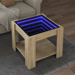 Salongbord Med Led Sonoma Eik 53X53X45 Cm Konstruert Tre