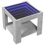 Salongbord Med Led Betonggrå 53X53X45 Cm Konstruert Tre