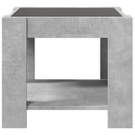 Salongbord Med Led Betonggrå 53X53X45 Cm Konstruert Tre