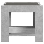 Salongbord Med Led Betonggrå 53X53X45 Cm Konstruert Tre