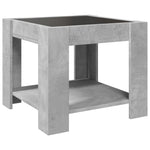 Salongbord Med Led Betonggrå 53X53X45 Cm Konstruert Tre