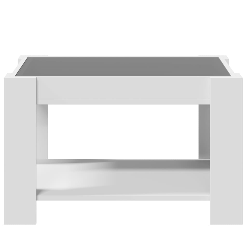 Salongbord Med Led Hvit 73X53X45 Cm Konstruert Tre