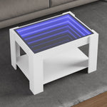 Salongbord Med Led Hvit 73X53X45 Cm Konstruert Tre