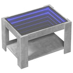 Salongbord Med Led Betonggrå 73X53X45 Cm Konstruert Tre