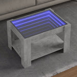 Salongbord Med Led Betonggrå 73X53X45 Cm Konstruert Tre