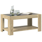 Salongbord Med Led Sonoma Eik 93X53X45 Cm Konstruert Tre