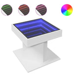 Salongbord Med Led Hvit 50X50X45 Cm Sponplate
