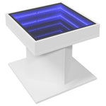 Salongbord Med Led Hvit 50X50X45 Cm Sponplate