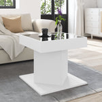 Salongbord Med Led Hvit 50X50X45 Cm Sponplate