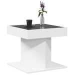 Salongbord Med Led Hvit 50X50X45 Cm Sponplate