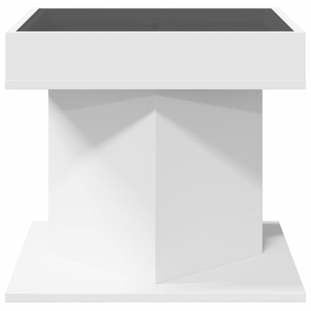 Salongbord Med Led Hvit 50X50X45 Cm Sponplate