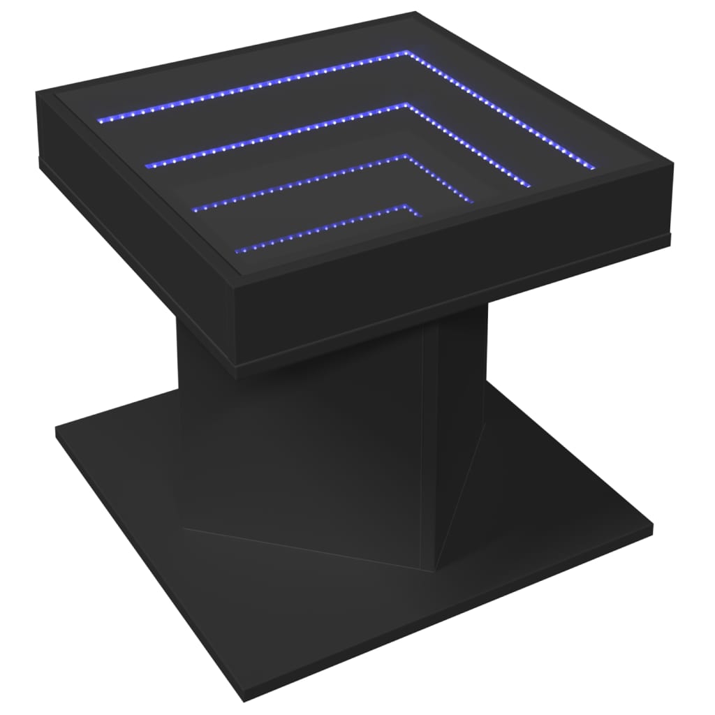Salongbord Med Led Svart 50X50X45 Cm Sponplate