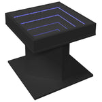Salongbord Med Led Svart 50X50X45 Cm Sponplate