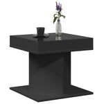 Salongbord Med Led Svart 50X50X45 Cm Sponplate