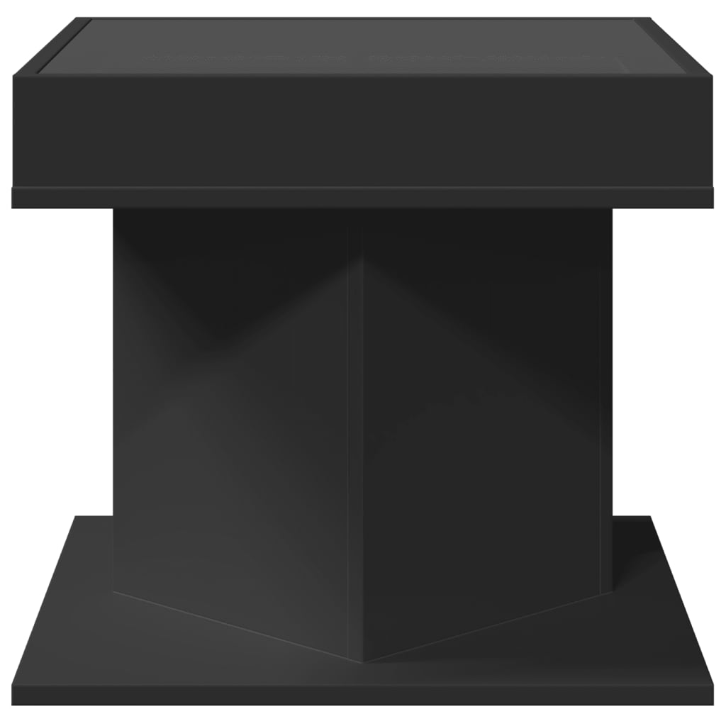 Salongbord Med Led Svart 50X50X45 Cm Sponplate
