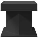 Salongbord Med Led Svart 50X50X45 Cm Sponplate