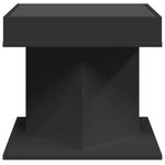 Salongbord Med Led Svart 50X50X45 Cm Sponplate