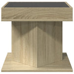 Salongbord Med Led Sonoma Eik 50X50X45 Cm Konstruert Tre