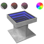 Salongbord Med Led Betonggrå 50X50X45 Cm Konstruert Tre