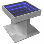 Salongbord Med Led Betonggrå 50X50X45 Cm Konstruert Tre