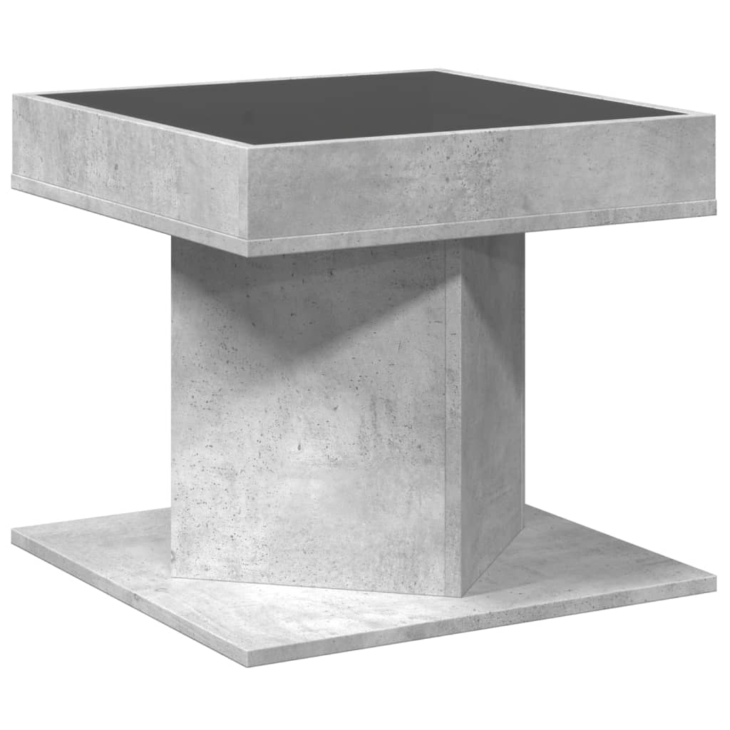 Salongbord Med Led Betonggrå 50X50X45 Cm Konstruert Tre