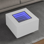 Salongbord Med Led Hvit 60X60X40 Cm Konstruert Tre