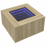 Salongbord Med Led Sonoma Eik 60X60X40 Cm Konstruert Tre