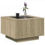 Salongbord Med Led Sonoma Eik 60X60X40 Cm Konstruert Tre