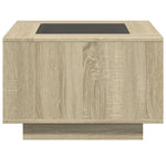 Salongbord Med Led Sonoma Eik 60X60X40 Cm Konstruert Tre