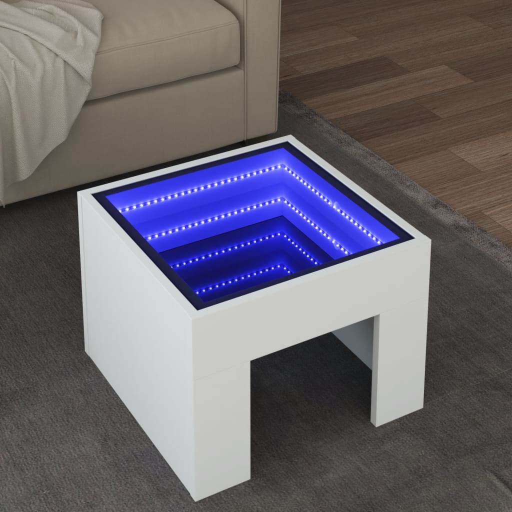 Salongbord Med Infinity Led Hvit 40X40X30 Cm