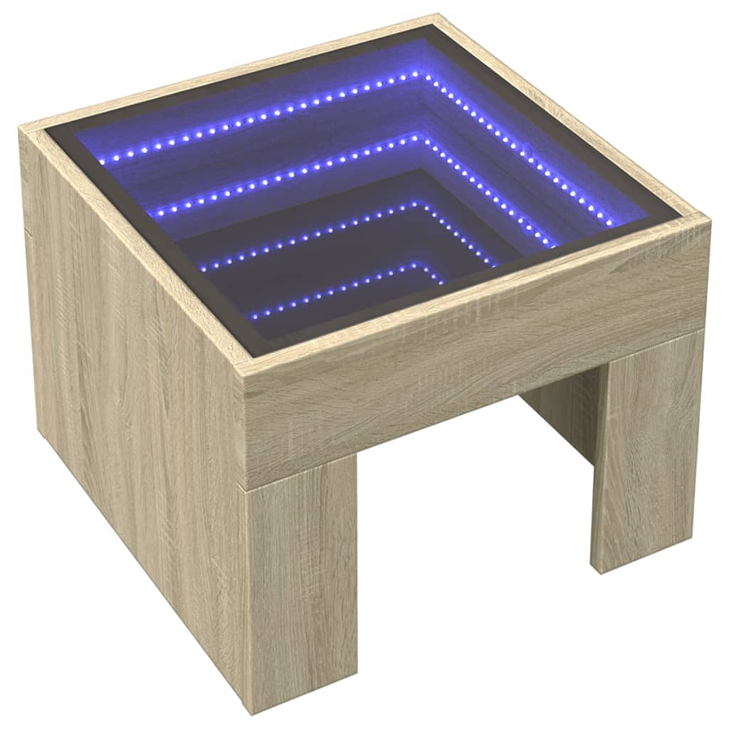 Salongbord Med Infinity Led Sonoma Eik 40X40X30 Cm
