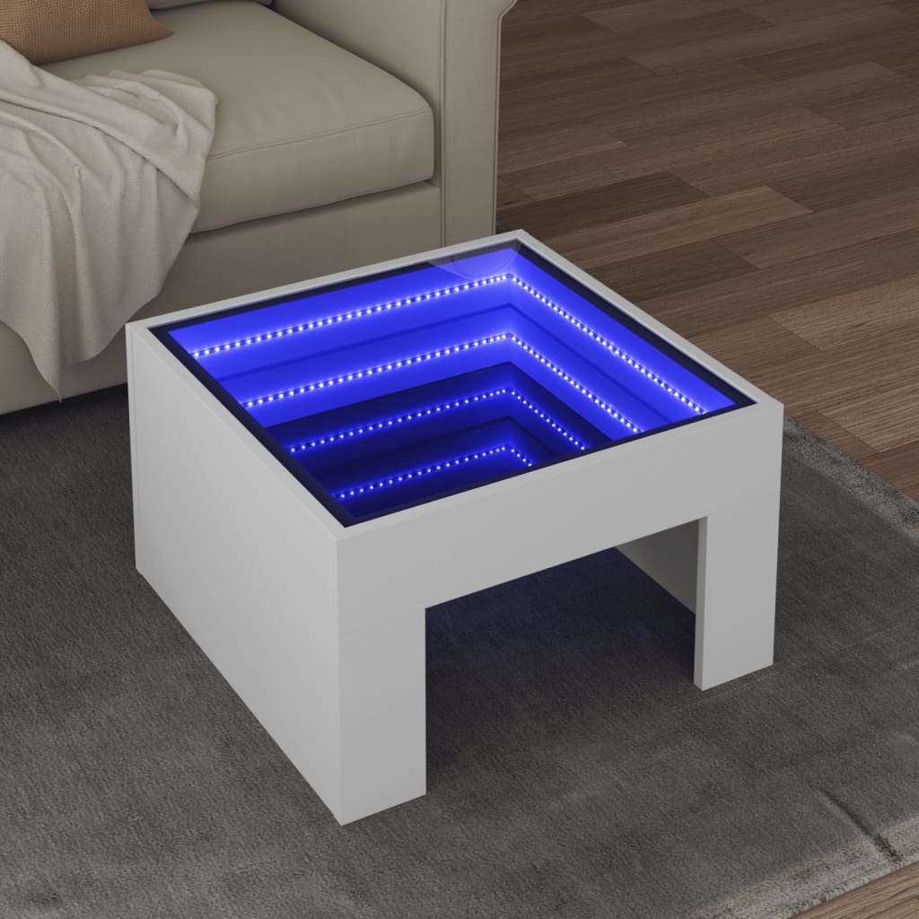 Salongbord Med Infinity Led Hvit 50X50X30 Cm
