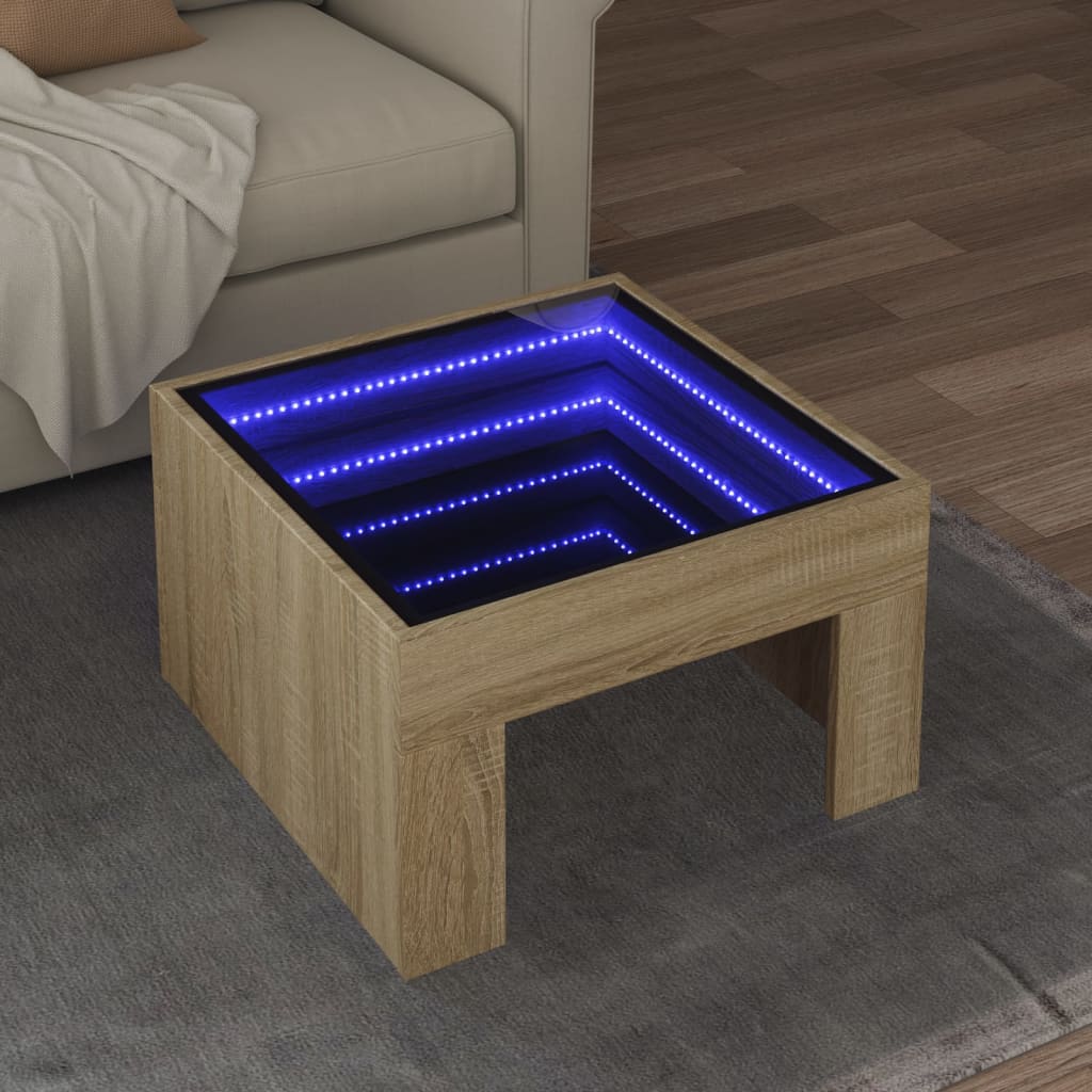 Salongbord Med Infinity Led Sonoma Eik 50X50X30 Cm
