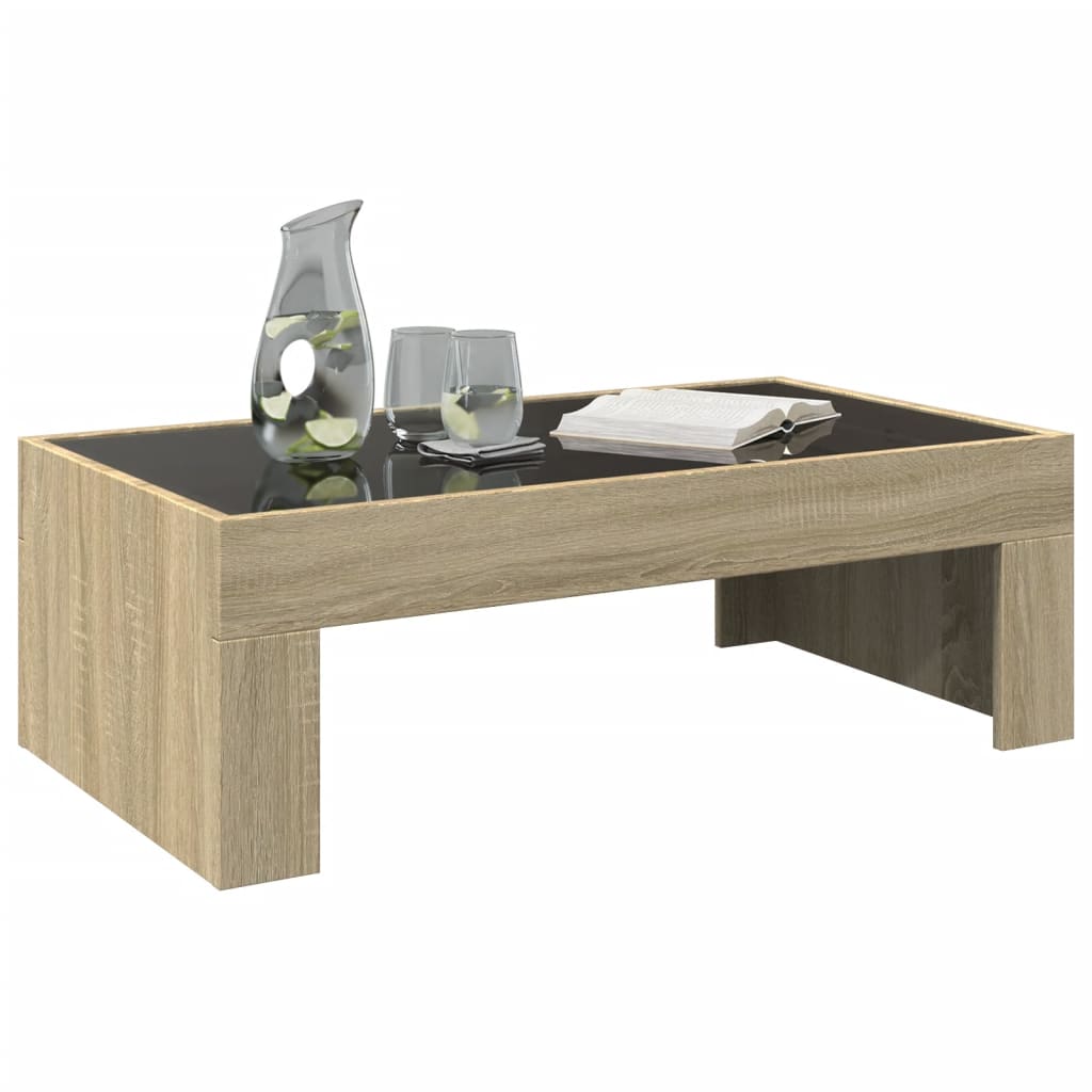Salongbord Med Infinity Led Sonoma Eik 90X50X30 Cm