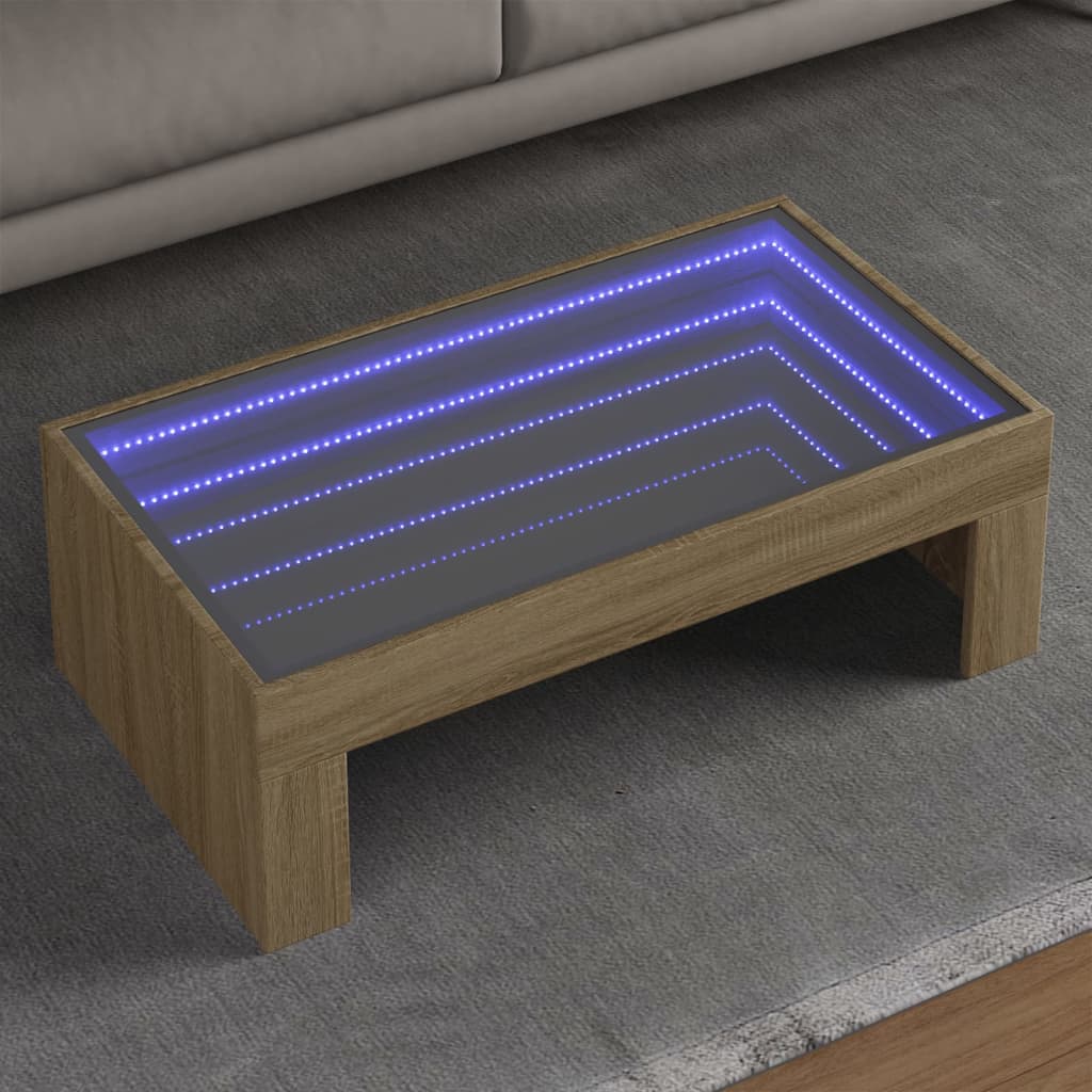 Salongbord Med Infinity Led Sonoma Eik 90X50X30 Cm