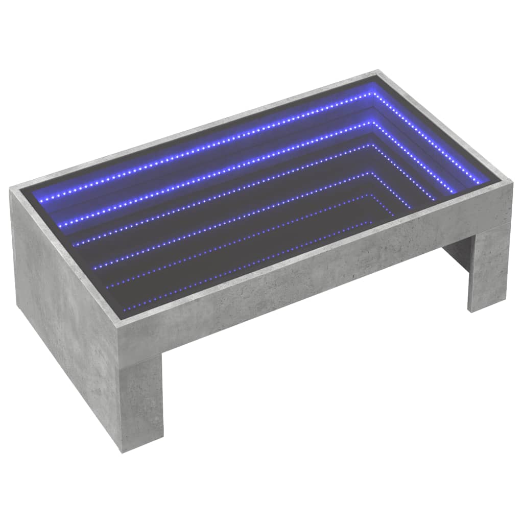 Salongbord Med Infinity Led Betonggrå 90X50X30 Cm