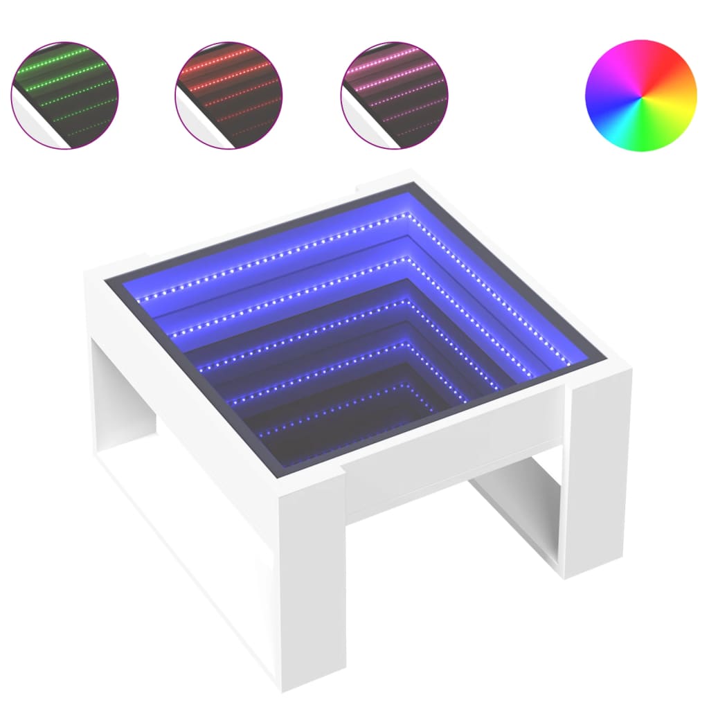 Salongbord Med Infinity Led Hvit 50X53X30 Cm