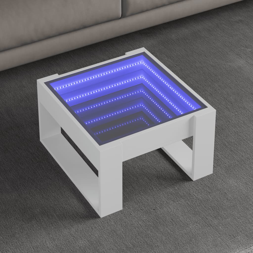 Salongbord Med Infinity Led Hvit 50X53X30 Cm