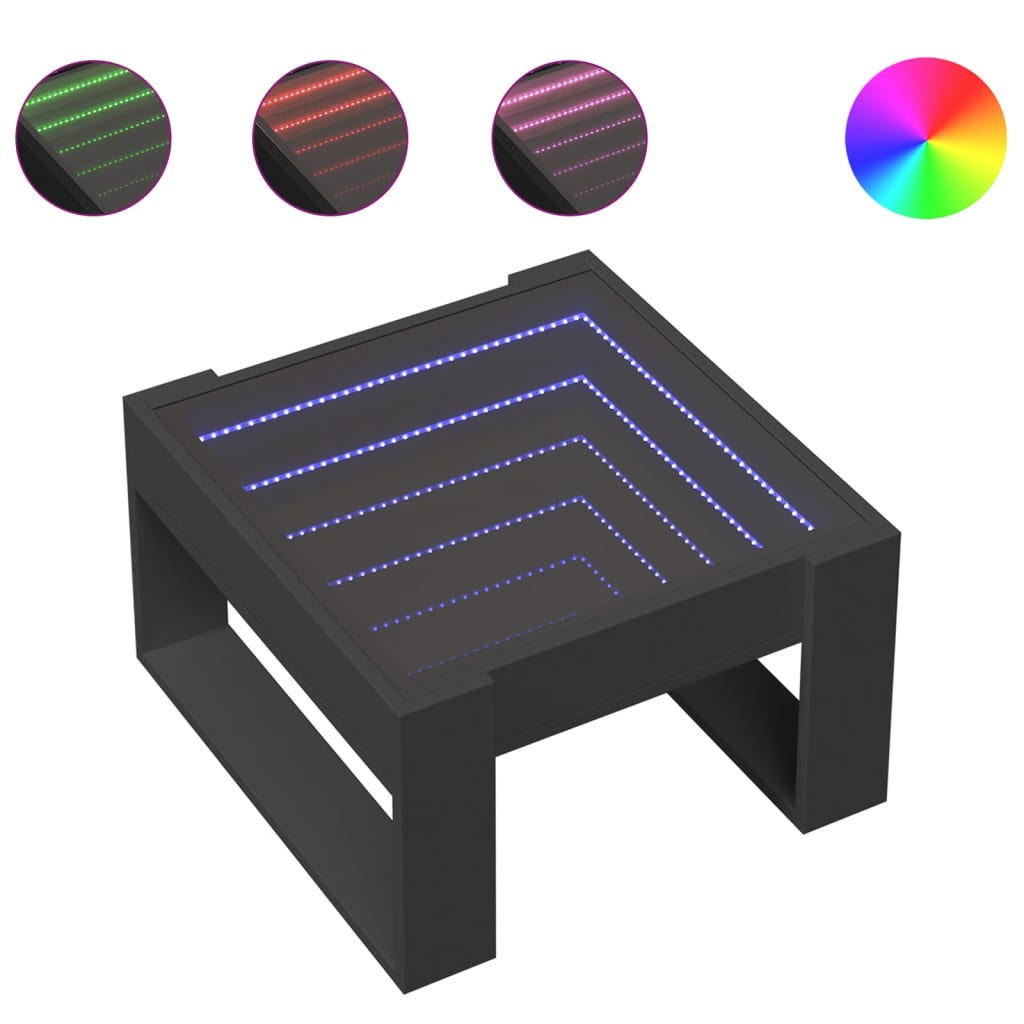Salongbord Med Infinity Led Svart 50X53X30 Cm