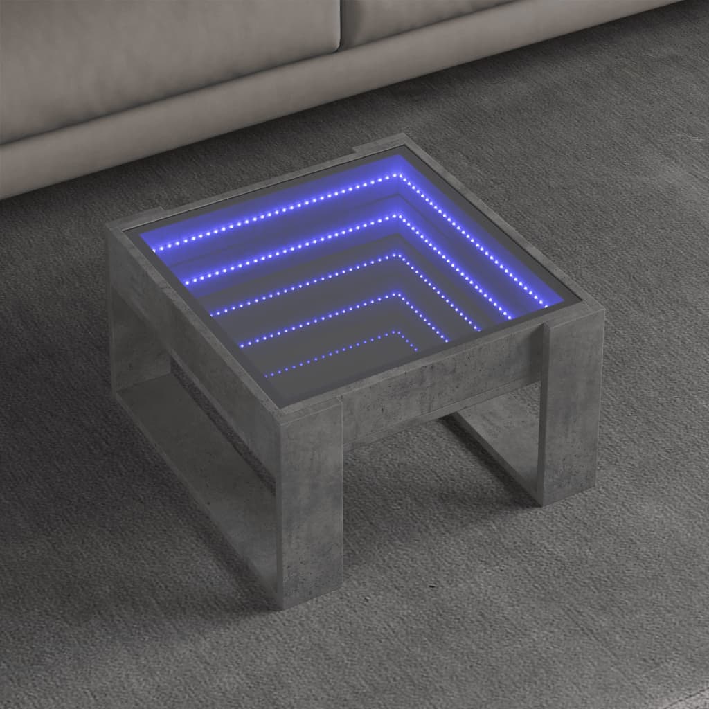 Salongbord Med Infinity Led Betonggrå 50X53X30 Cm