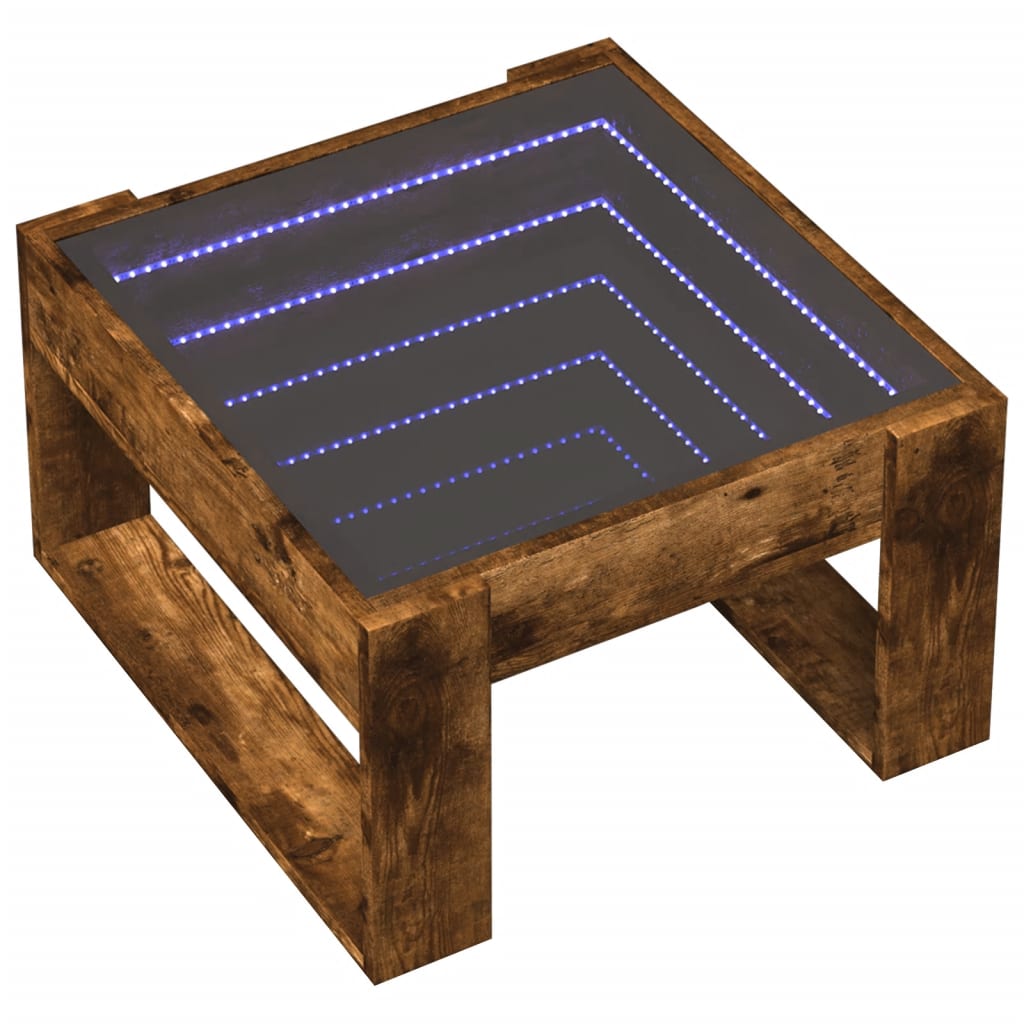 Salongbord Med Infinity Led Røkt Eik 50X53X30 Cm