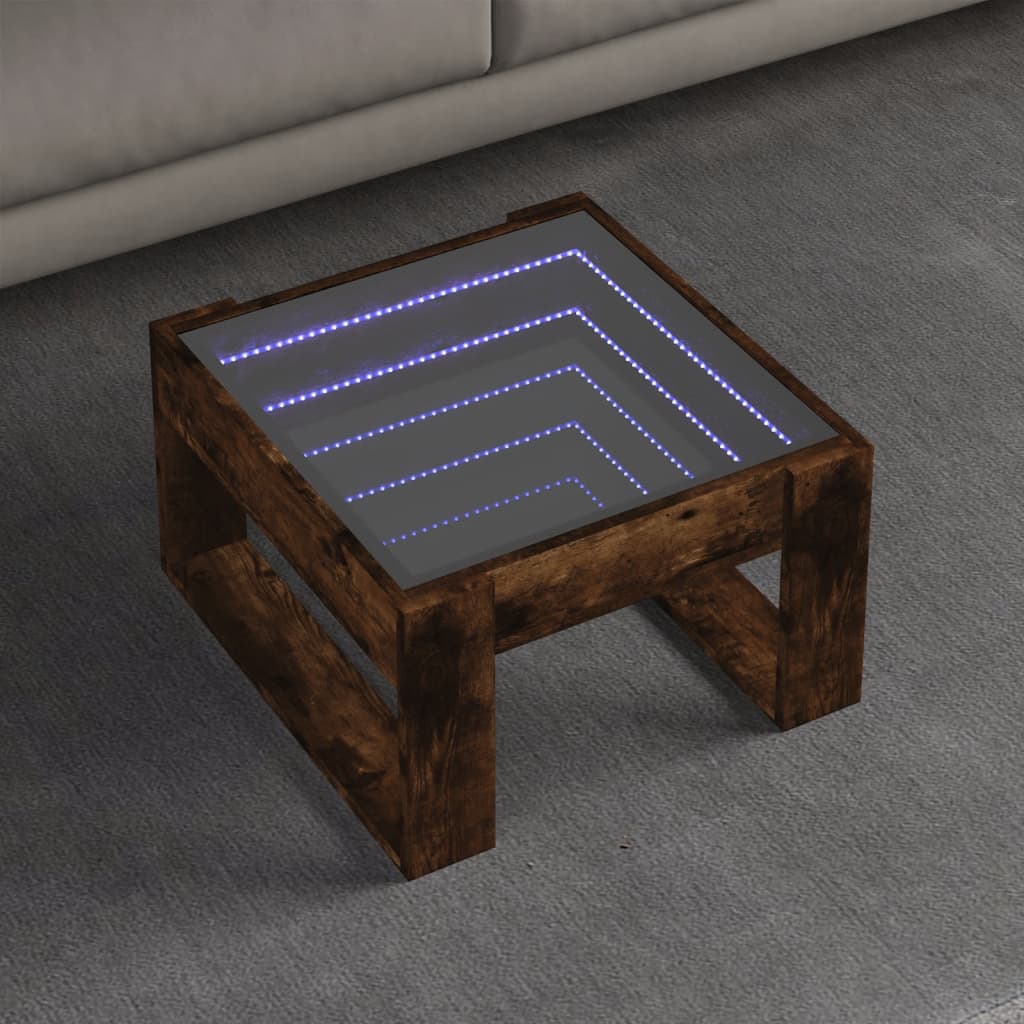 Salongbord Med Infinity Led Røkt Eik 50X53X30 Cm