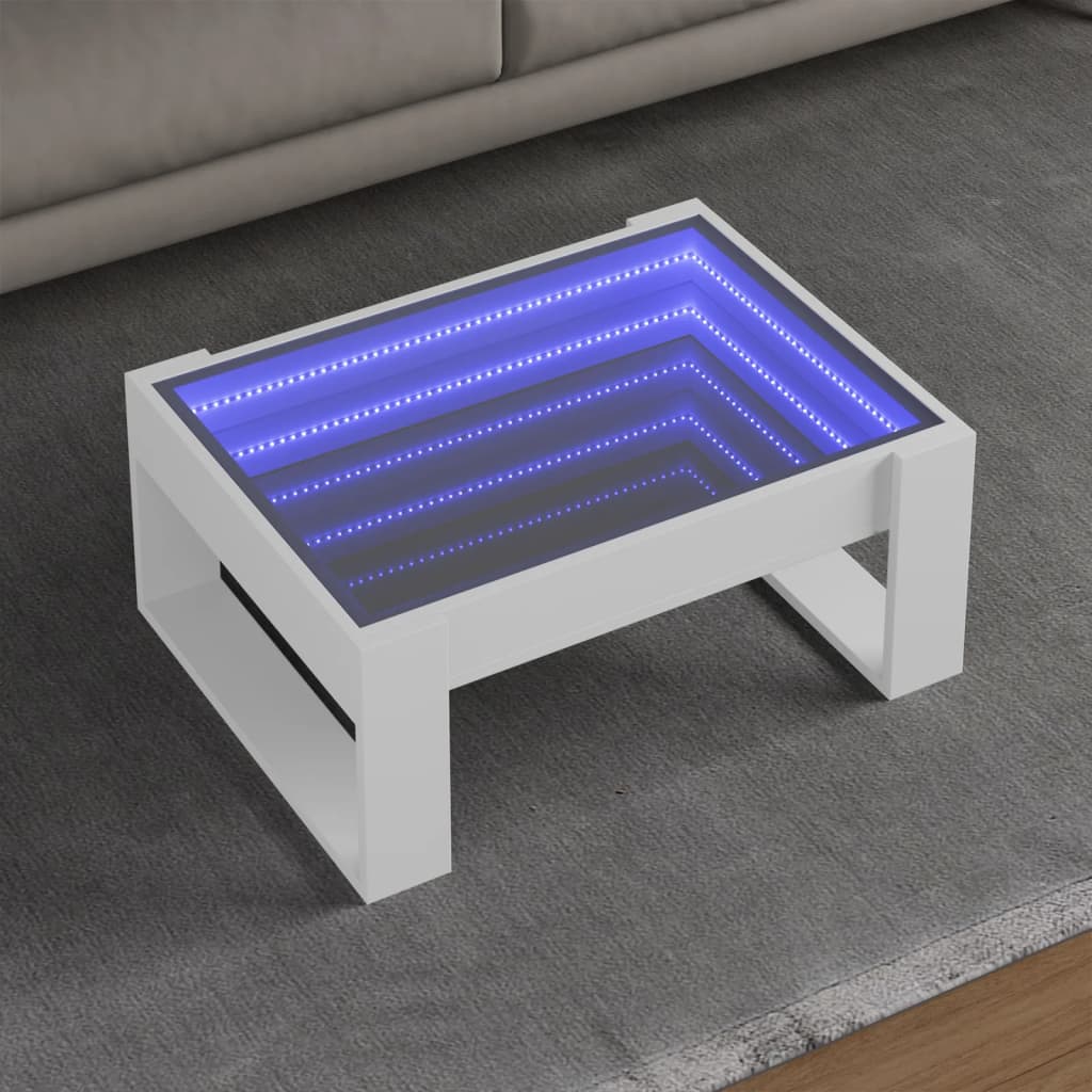 Salongbord Med Infinity Led Hvit 70X53X30 Cm