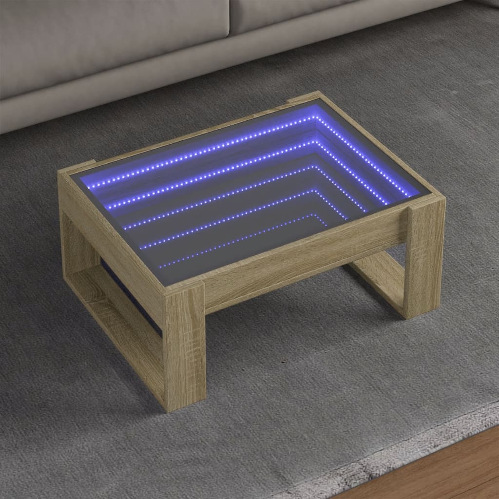 Salongbord Med Infinity Led Sonoma Eik 70X53X30 Cm