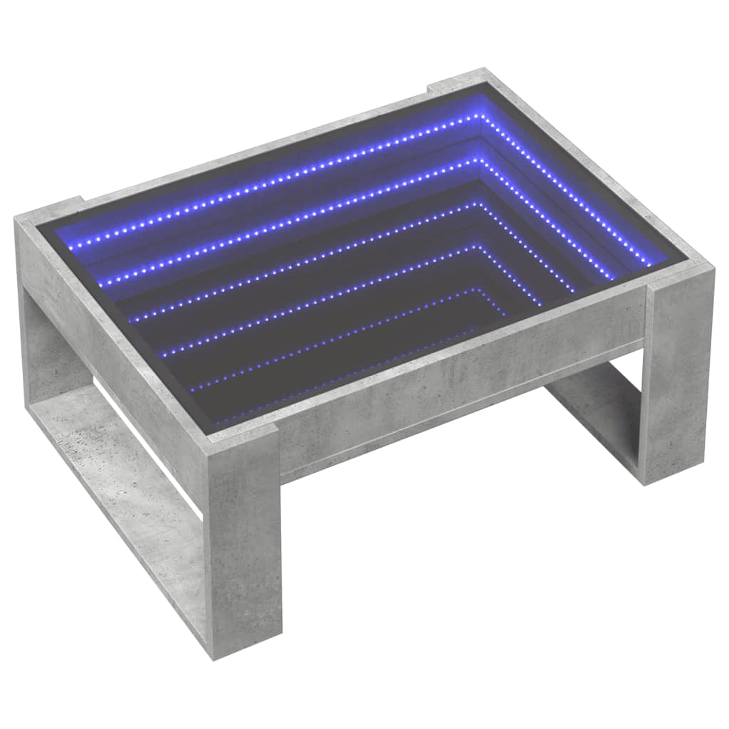 Salongbord Med Infinity Led Betonggrå 70X53X30 Cm