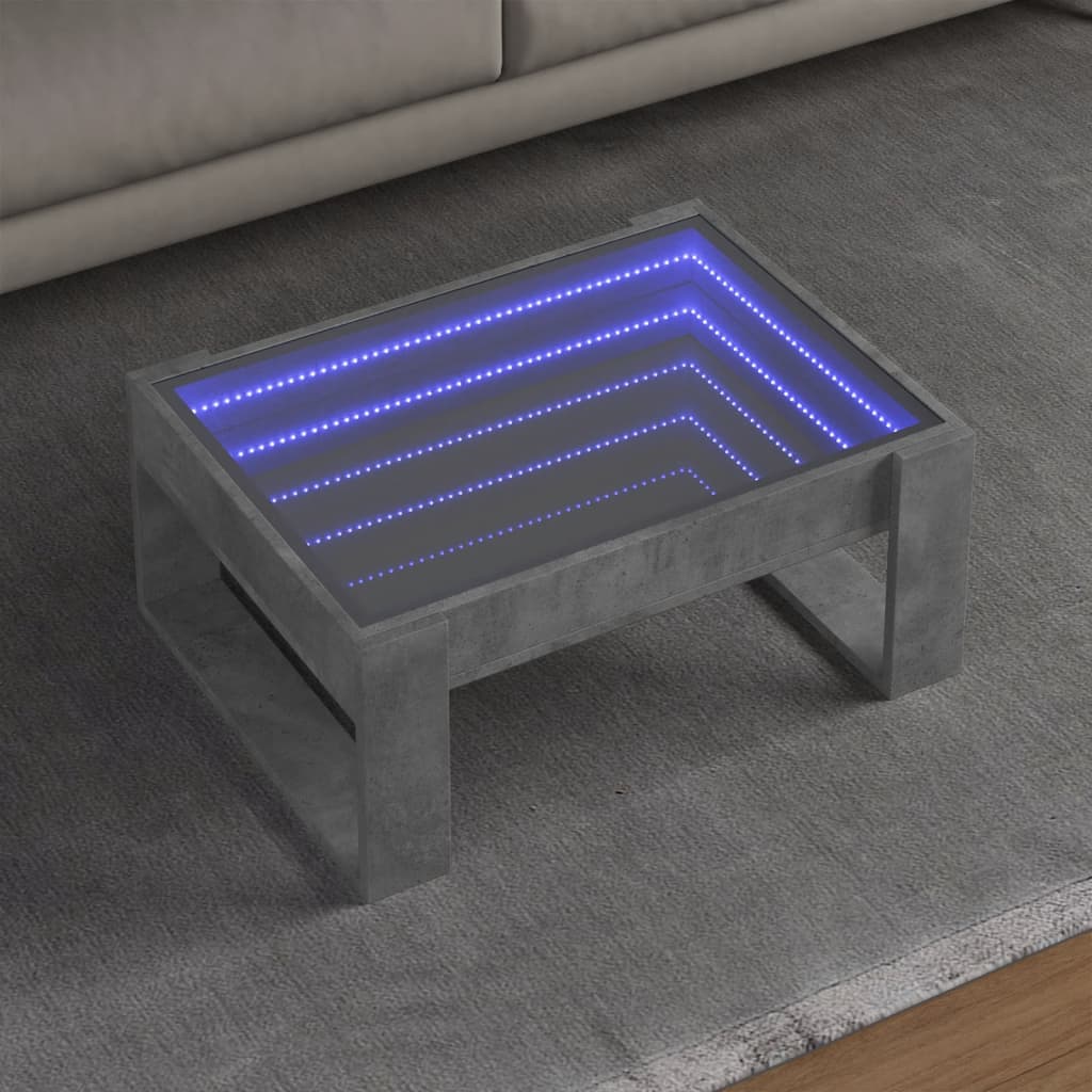 Salongbord Med Infinity Led Betonggrå 70X53X30 Cm