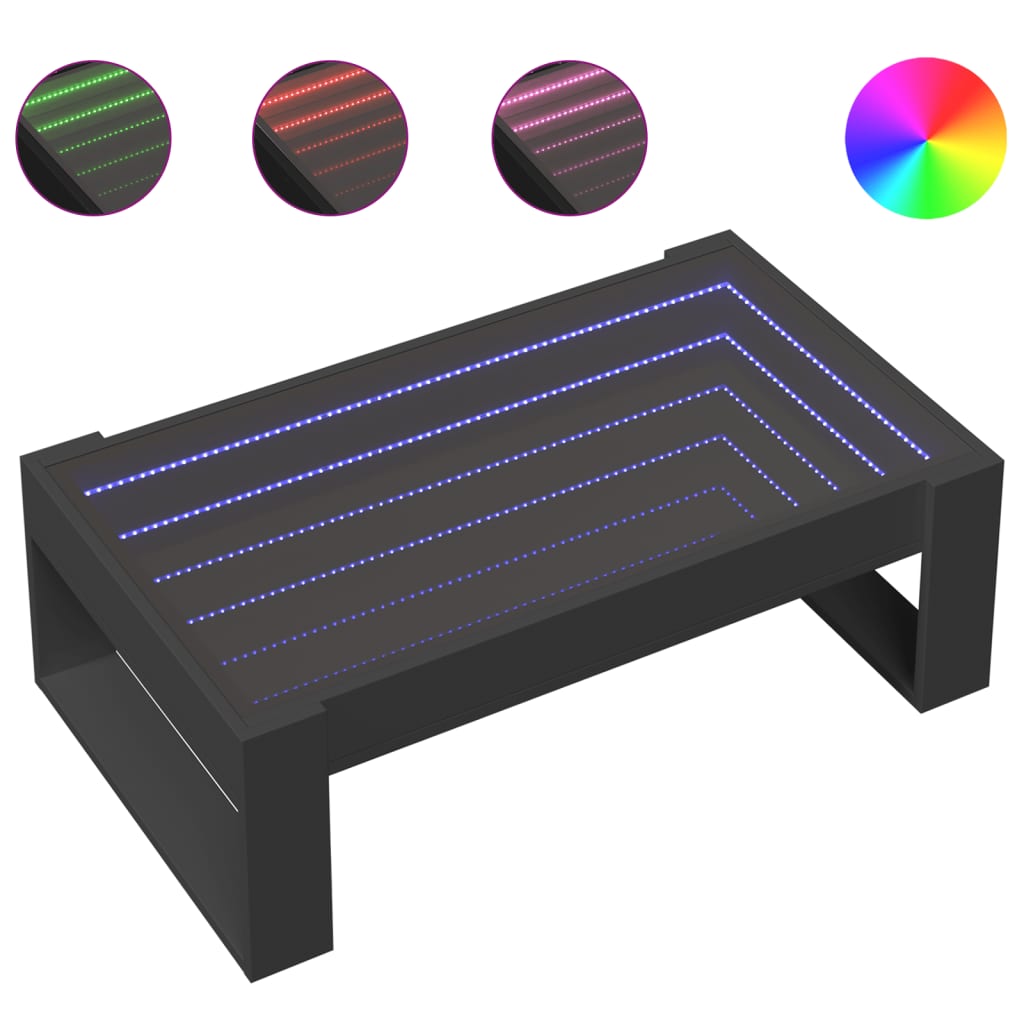 Salongbord Med Infinity Led Svart 90X53X30 Cm